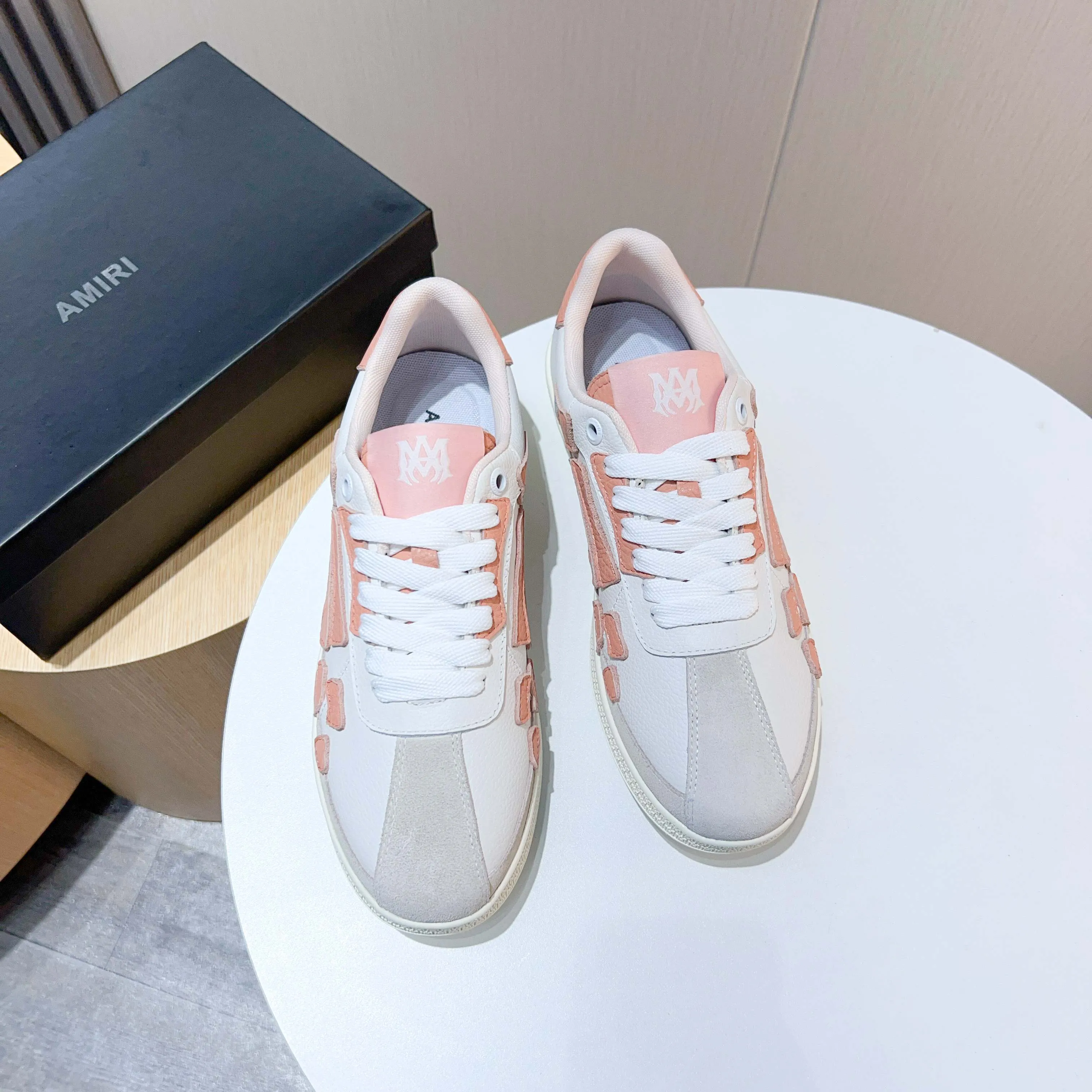 Men's shoes 💰420 [New style] 🌲🌲Balmain - New Amiri trendy shoes, low-top casual sports shoes, the same style as celebrities, made of selected pebbled cowhide and frosted cowhide, original outsole, comfortable on the feet, high-end workmanship, welcome to buy. Size: 39-45 (46 customized)